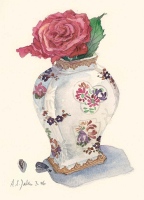Aus den Miniaturen: Chinesische Vase, 2006, Aquarell und Graphit auf Hadern